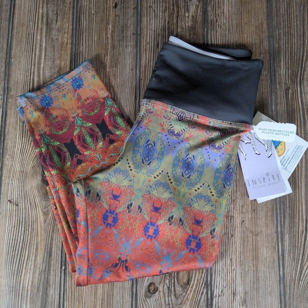 Inspire Active Wear Womens Yoga Capris Leggings Size XS Made In‎ USA Recycled